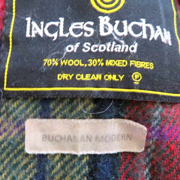 Vintage Ingles Buchan Scotland Wool Tartan Throw Blanket 58 x 70 Buchanan Modern - Picture 10 of 11
